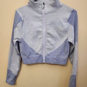 Daisy Blue Patterned Bomber Jacket
